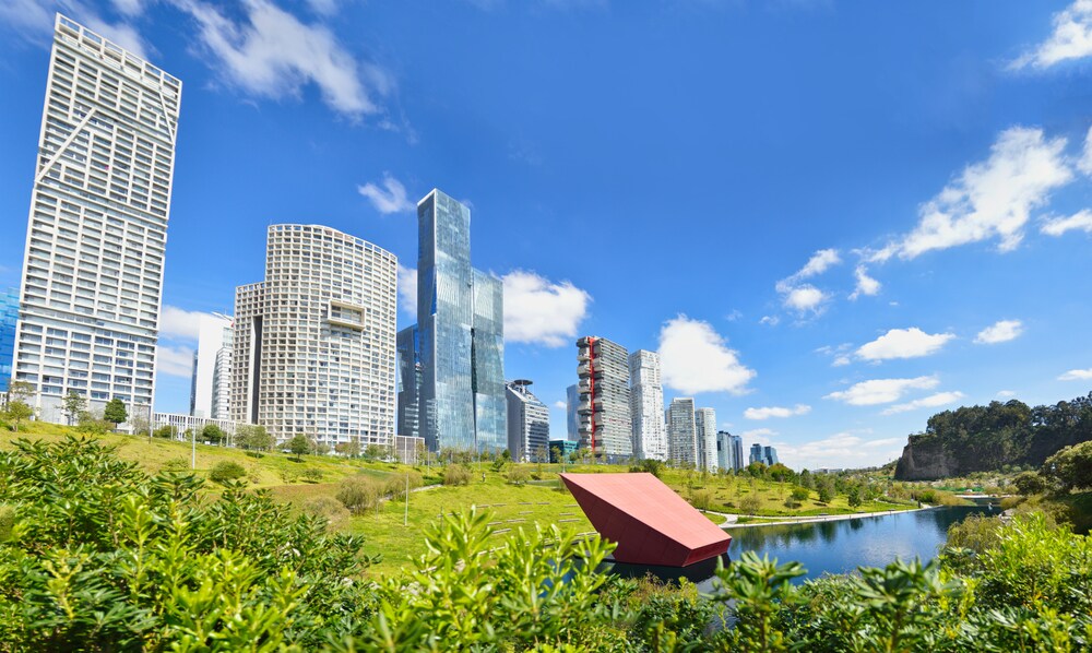 Large Buildings with sky background