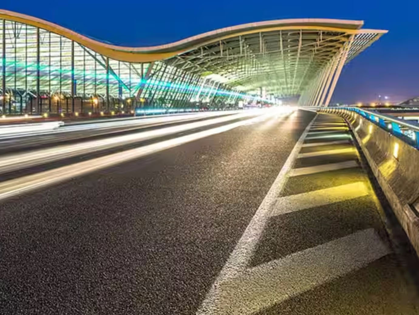 Close-up of an airport runway