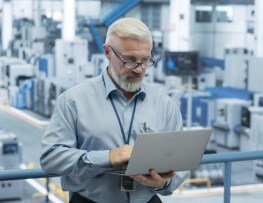Man using his laptop