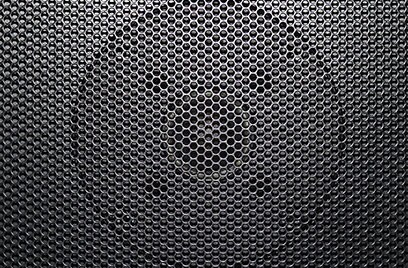 metal speaker closeup