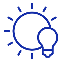 Lightbulb and sun icon