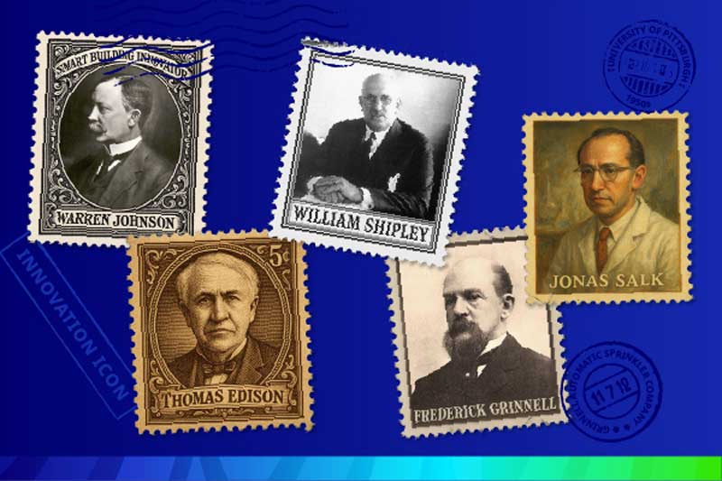 Iconic partnership graphic of historical figures